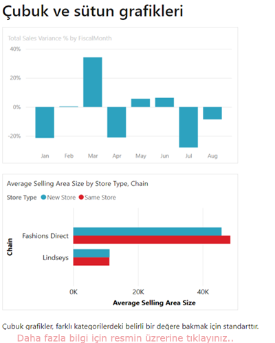 Power BI Çubuk ve Sutun Grafikleri
